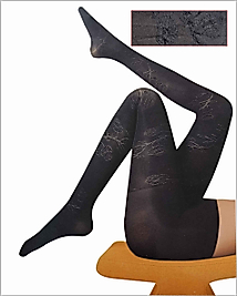 Linda Desenli 60 Den Kilotlu Çorap KESTANE Beden-M