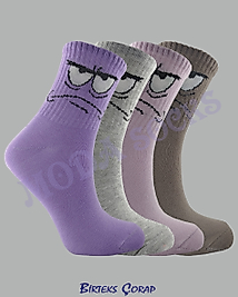 4 Çift Desenli Spor ve Antrenman kolej çorap