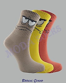 3 Çift Desenli Spor ve Antrenman kolej çorap