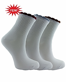 3 Çift Fırfırlı Spor ve Antrenman kolej çorap