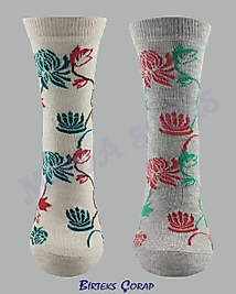 2 Çift Desenli Kadın Soket Çorap