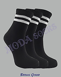 3 Çift Çizgili Spor ve Antrenman kolej çorap