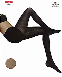 Mia Desenli 40 Den Kilotlu Çorap Ten Rengi Beden-M