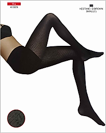 Mia Desenli 40 Den Kilotlu Çorap KESTANE Beden-XL