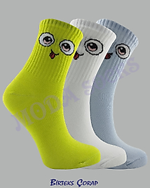 3 Çift Gülen yüz Spor ve Antrenman kolej çorap