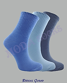 3'lü spor antrenman düz kolej çorap