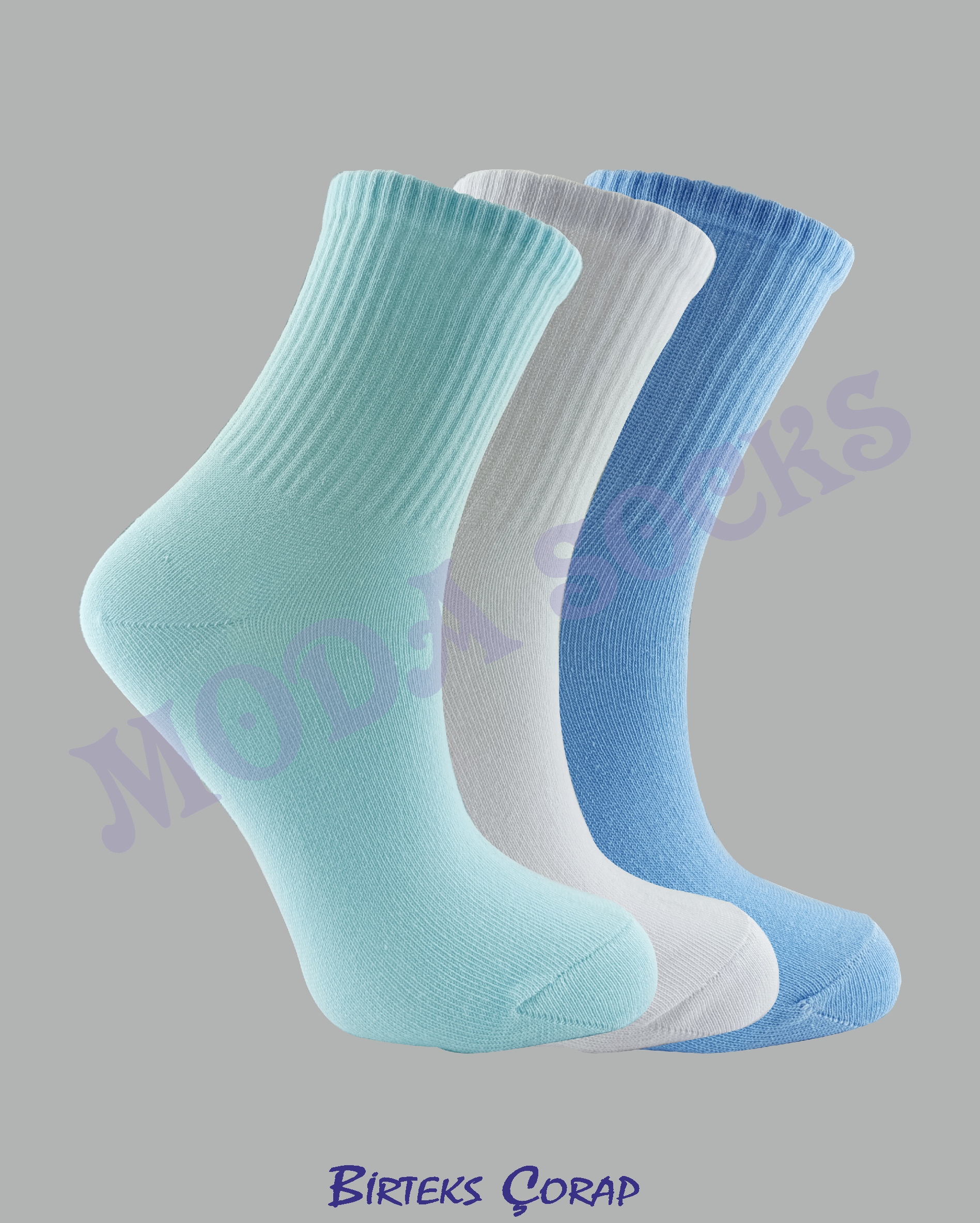 3 Çift Düz Spor ve Antrenman kolej çorap