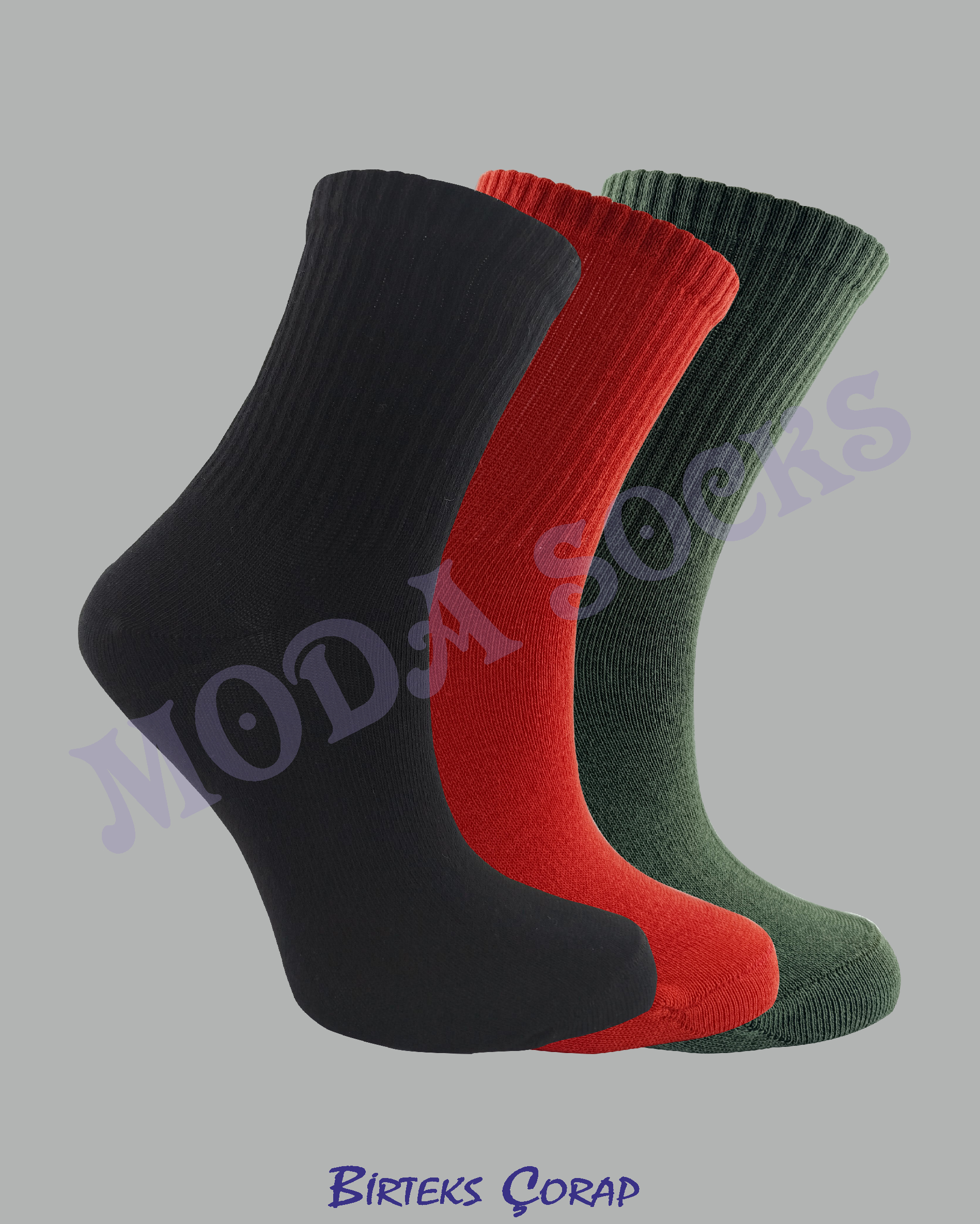 3 Çift Düz Spor ve Antrenman kolej çorap