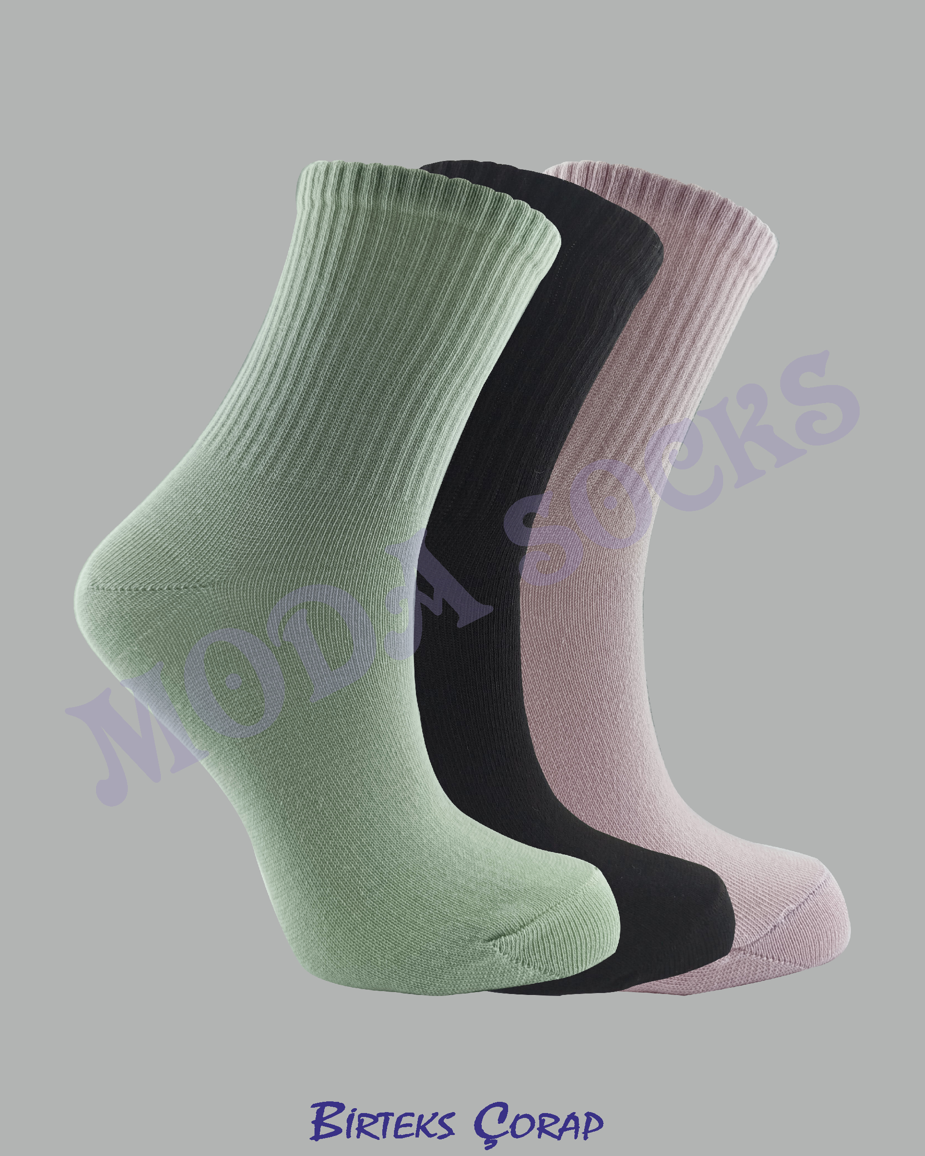 3 Çift Düz Spor ve Antrenman kolej çorap