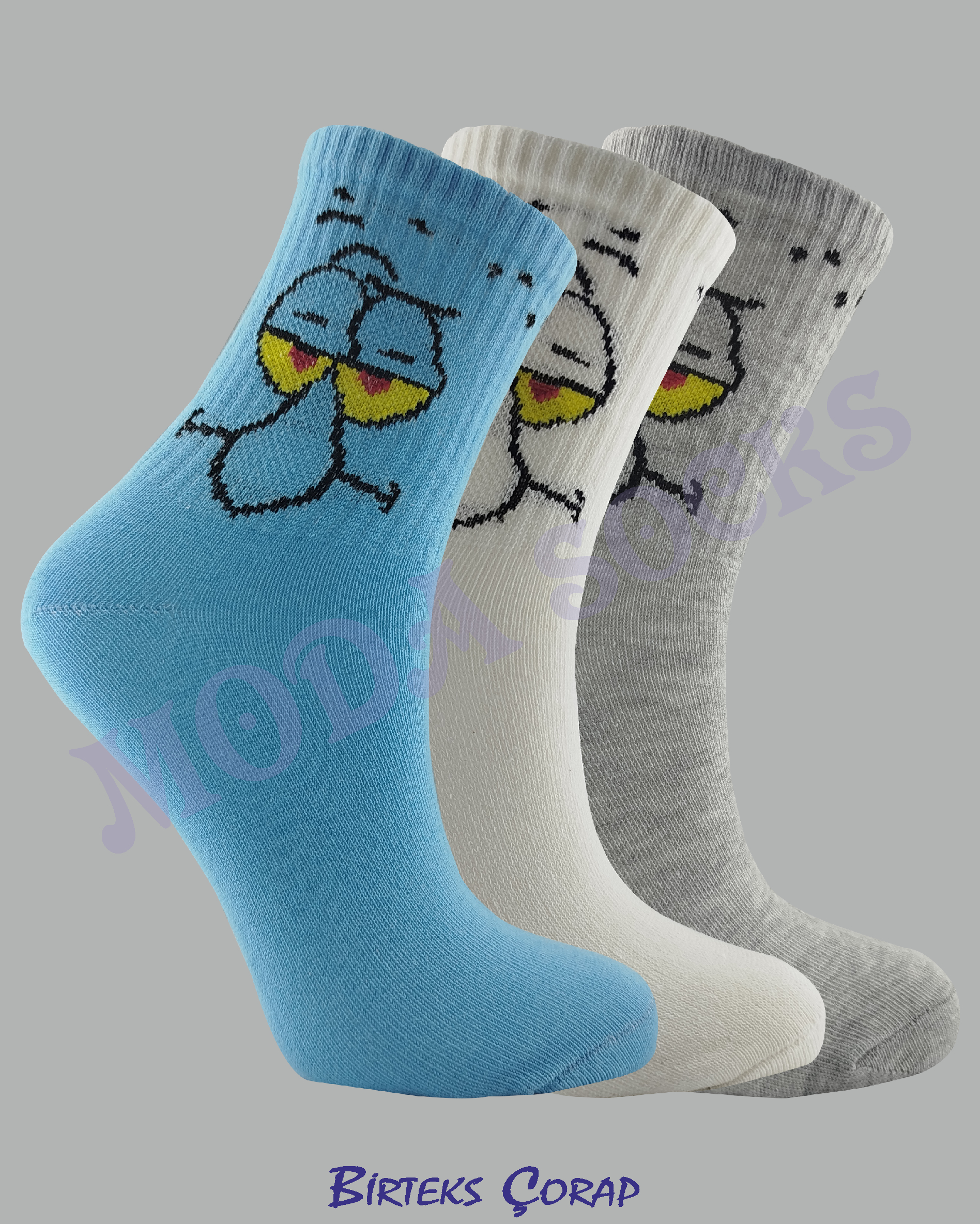 3 Çift Desenli Spor ve Antrenman kolej çorap