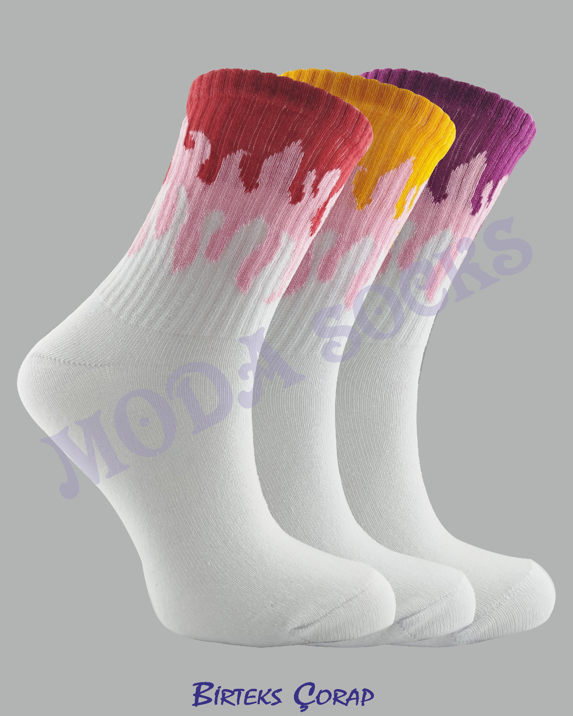 3 Çift Alevli Spor ve Antrenman kolej çorap