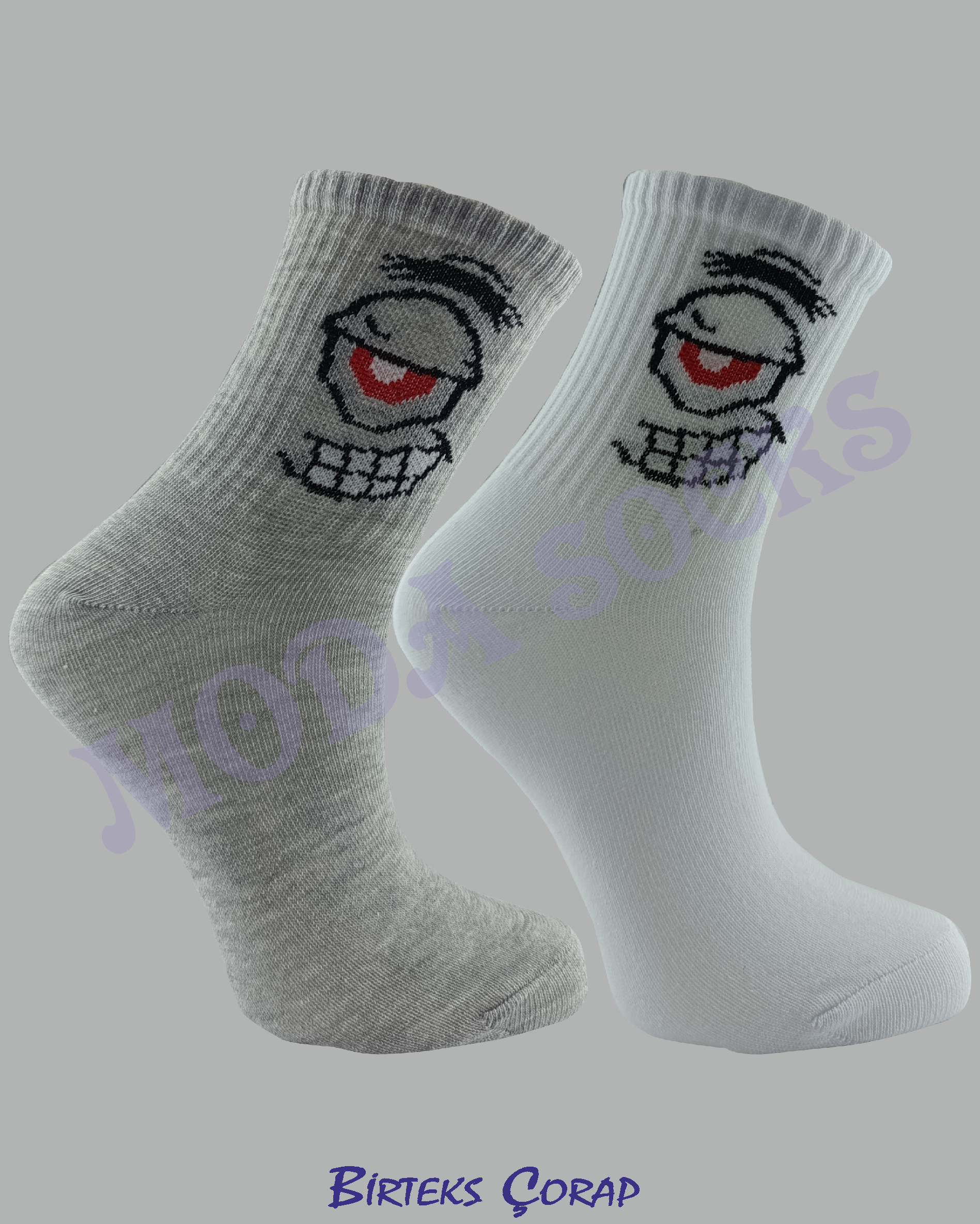 2 Çift Desenli Spor ve Antrenman kolej çorap