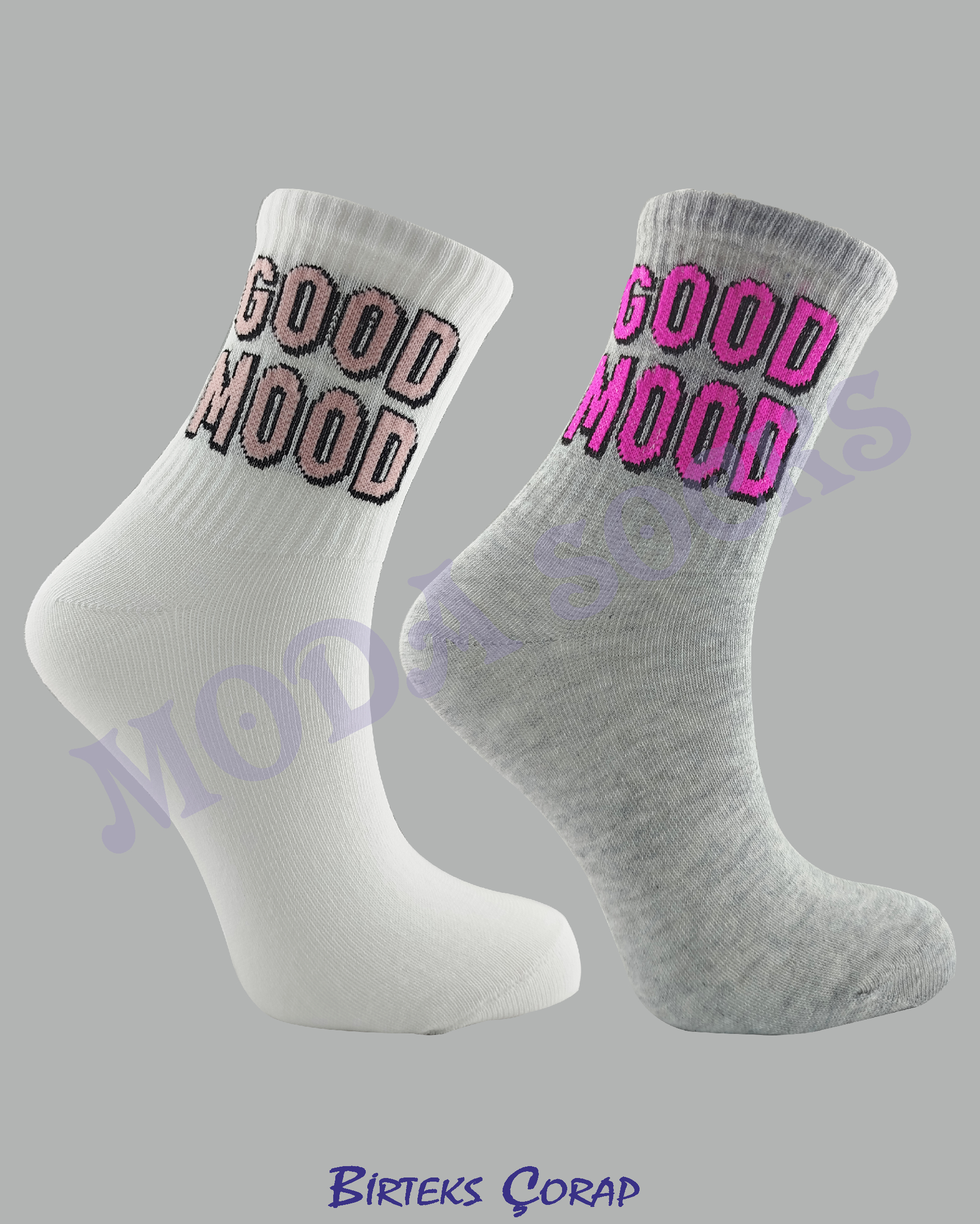 2 Çift Desenli Spor ve Antrenman kolej çorap