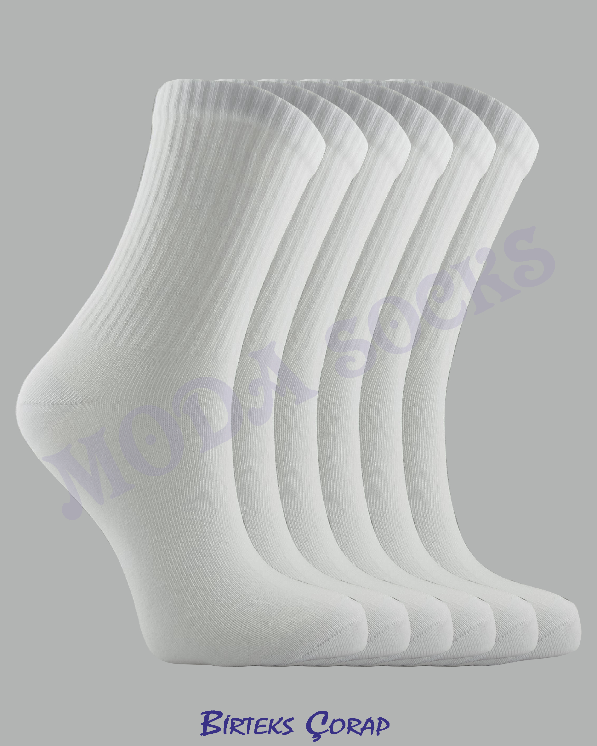 6 Çift Çizgili Spor ve Antrenman kolej çorap