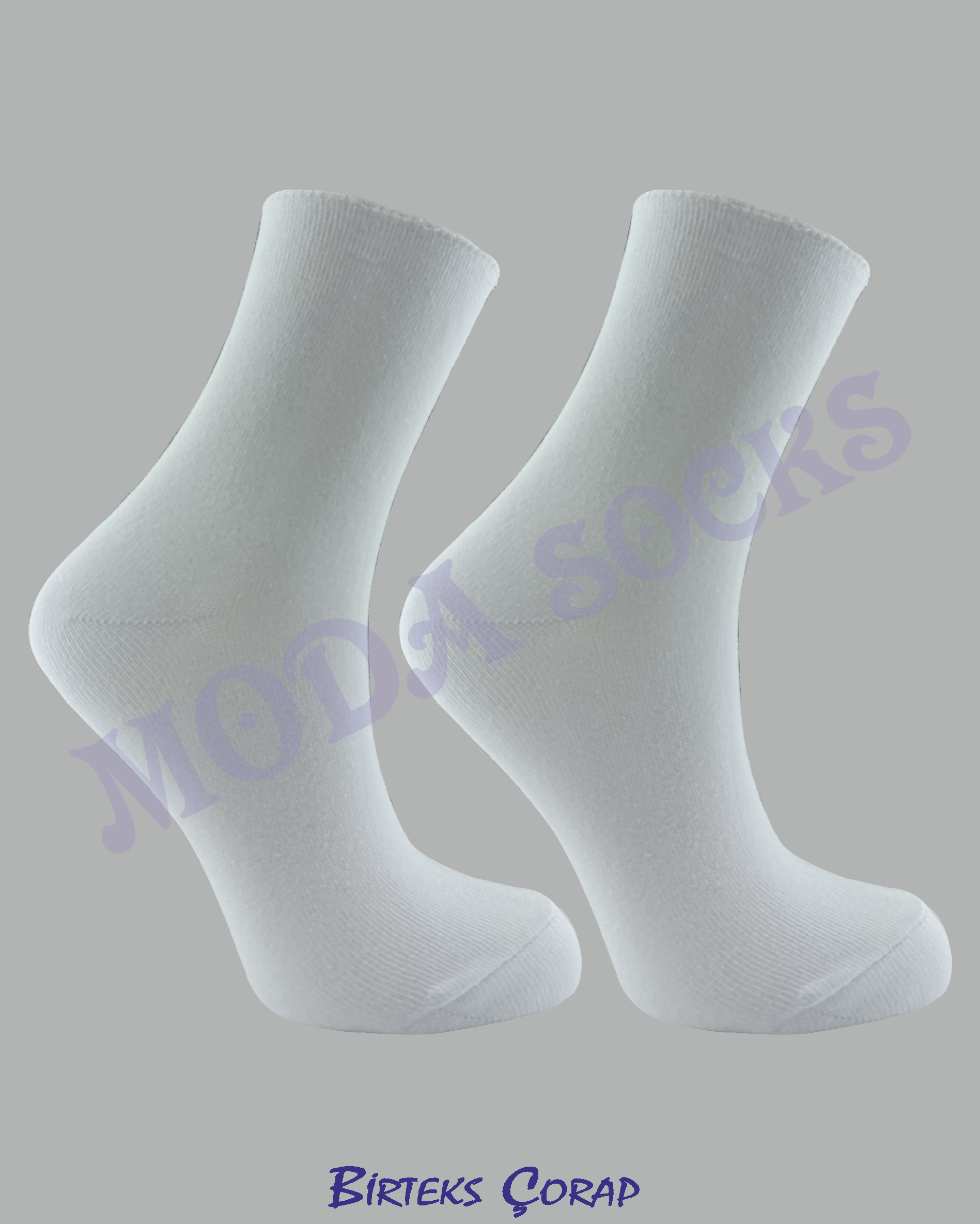 Lastiksiz 2'li Beyaz Çorap