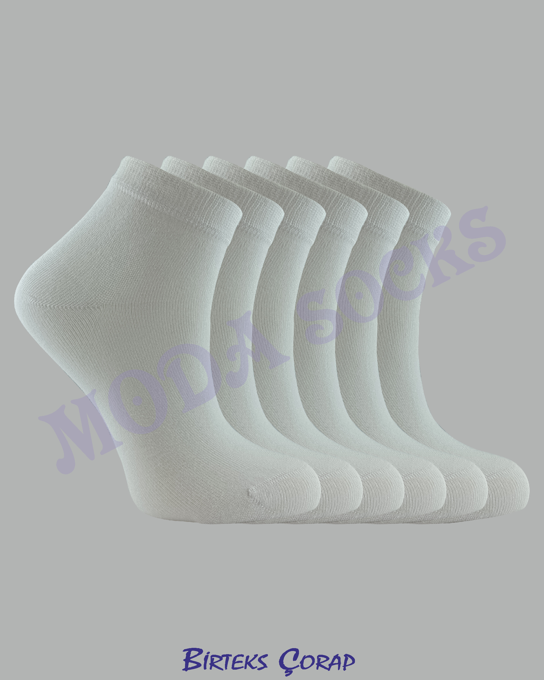 Bambu Patik Çorap  6 Çift Beyaz