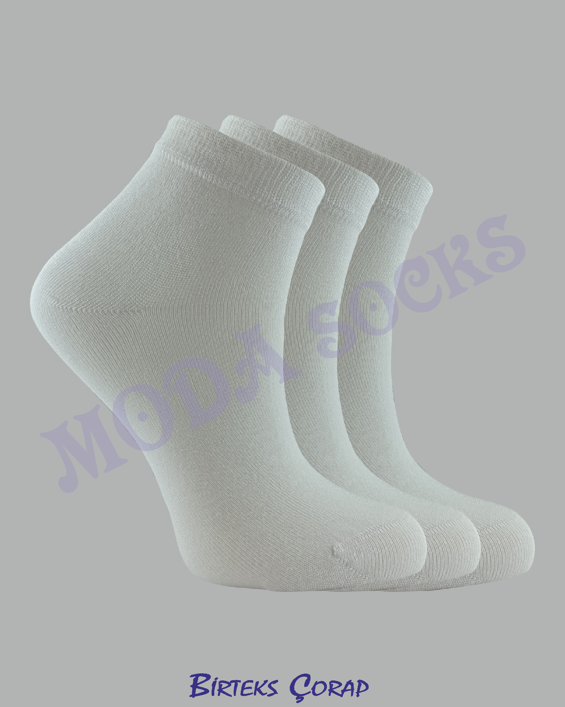 Bambu Patik Çorap  3 Çift Beyaz