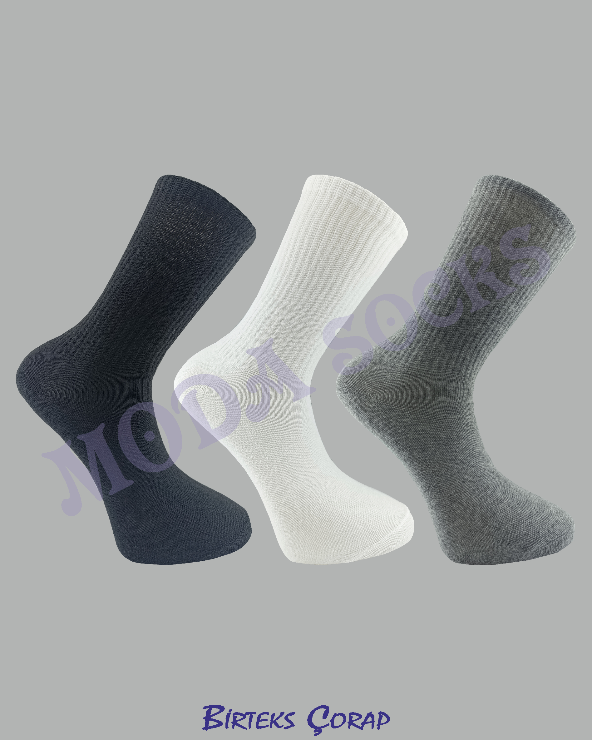 3'lü Spor Antrenman Tenis Çorap