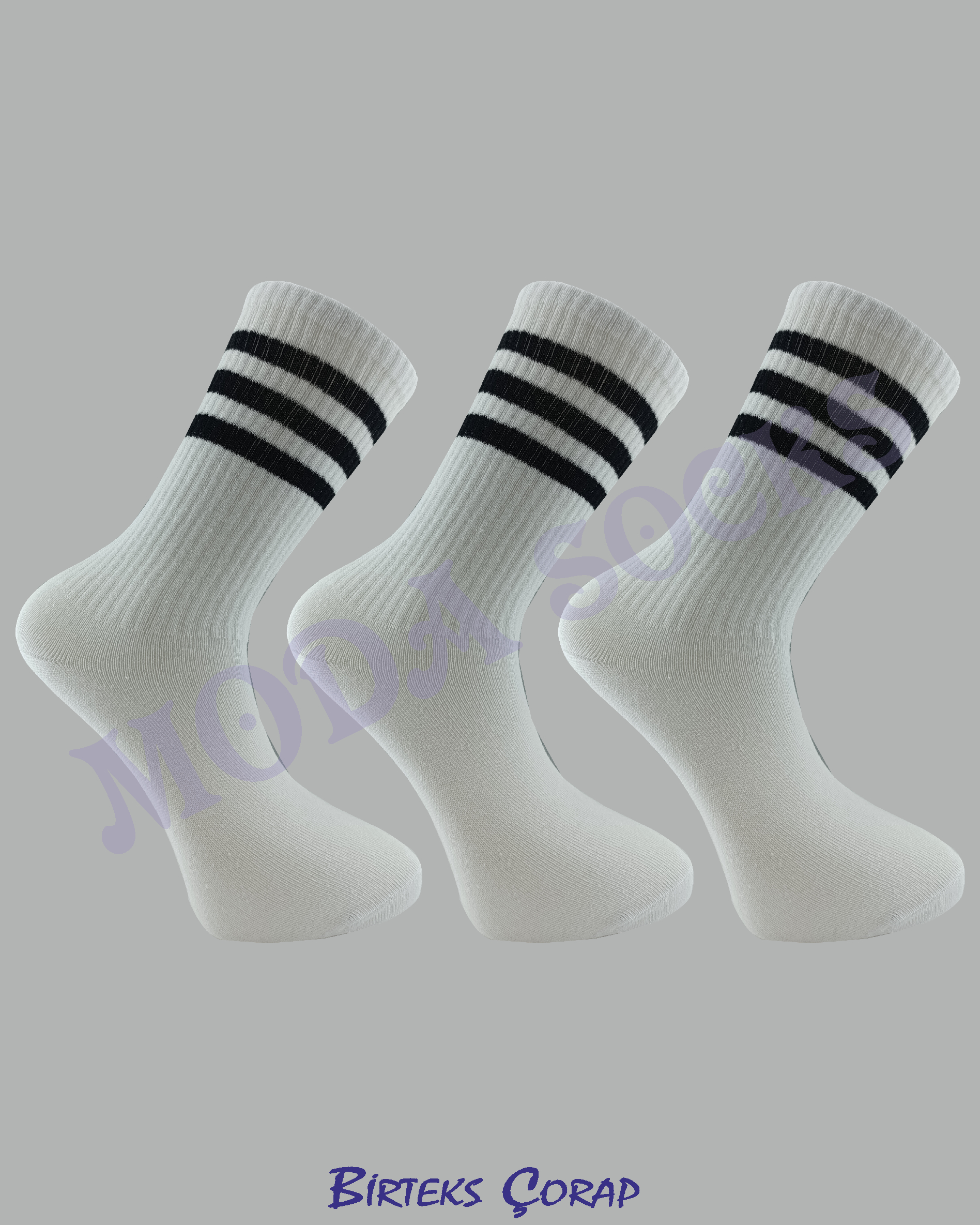 3'lü Spor Antrenman Tenis Çorap