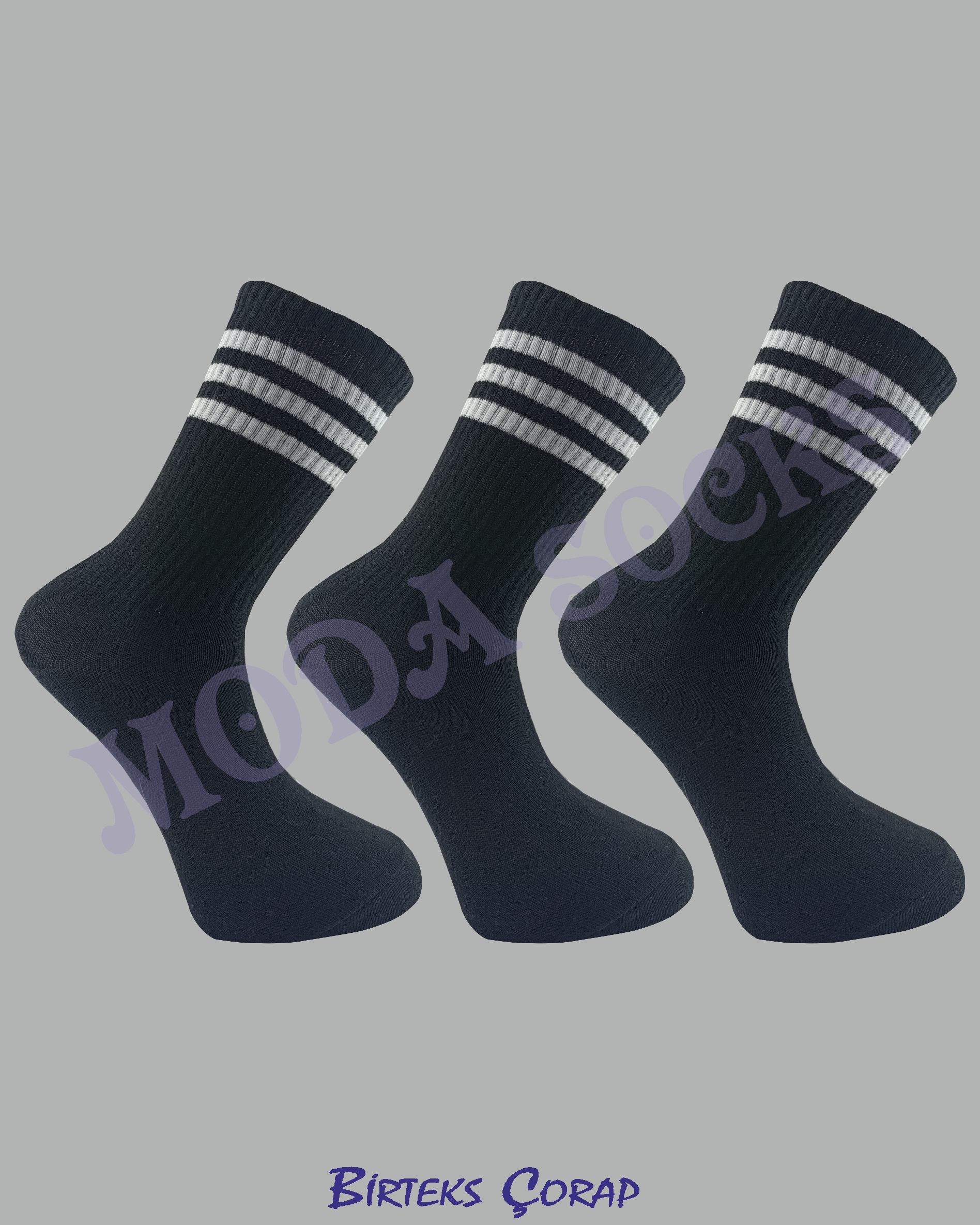 3'lü Spor Antrenman Tenis Çorap