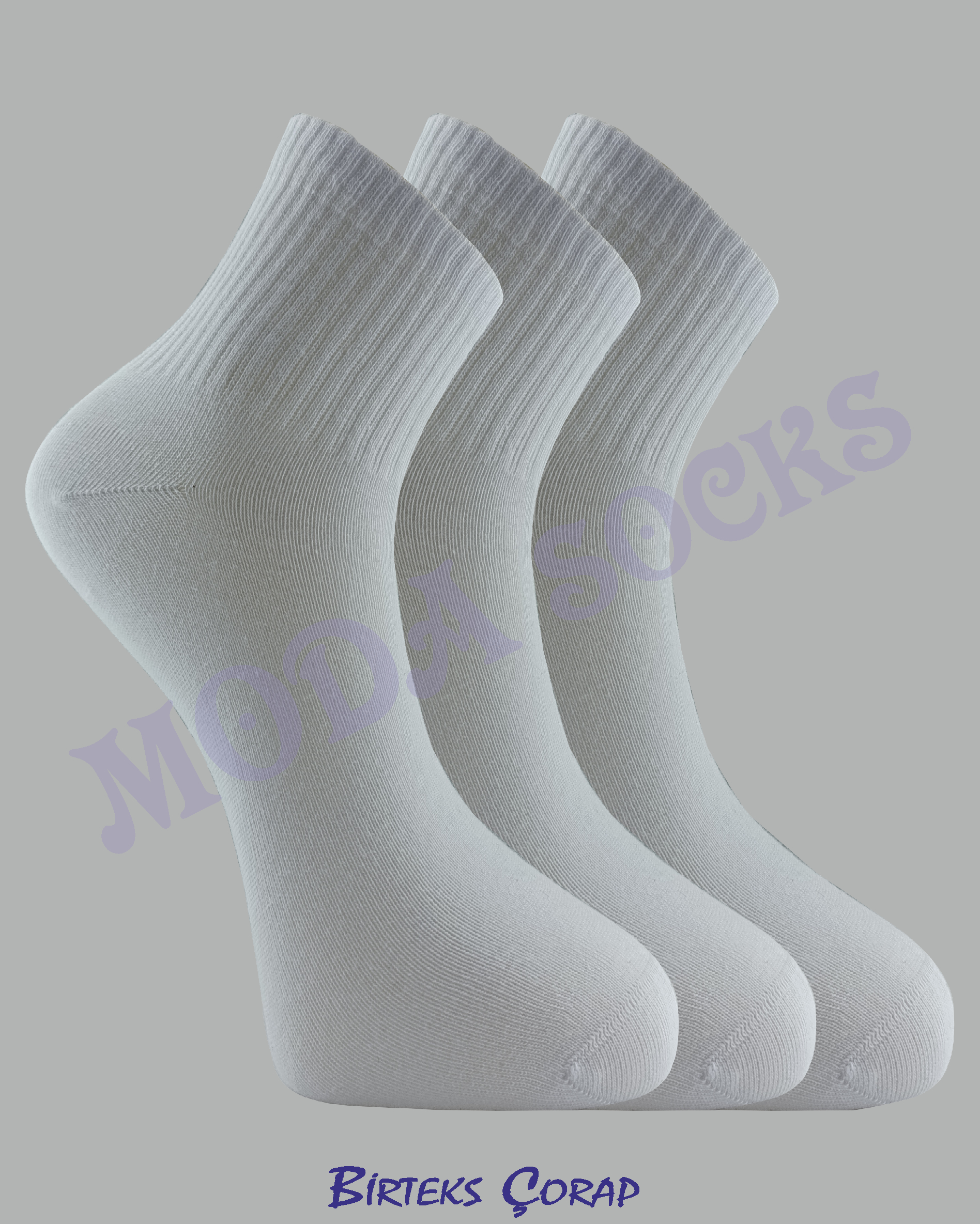 3'lü dikişsiz penye kokulu kısa basic çorap