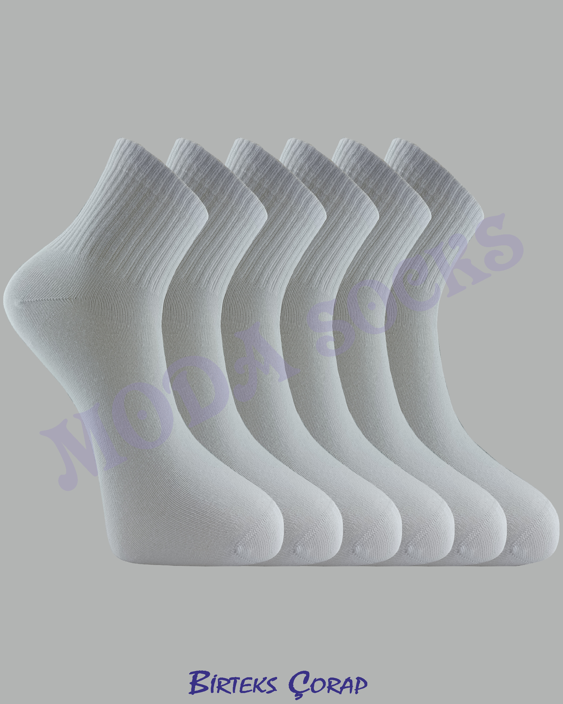 6'lI dikişsiz penye kokulu kısa basic çorap