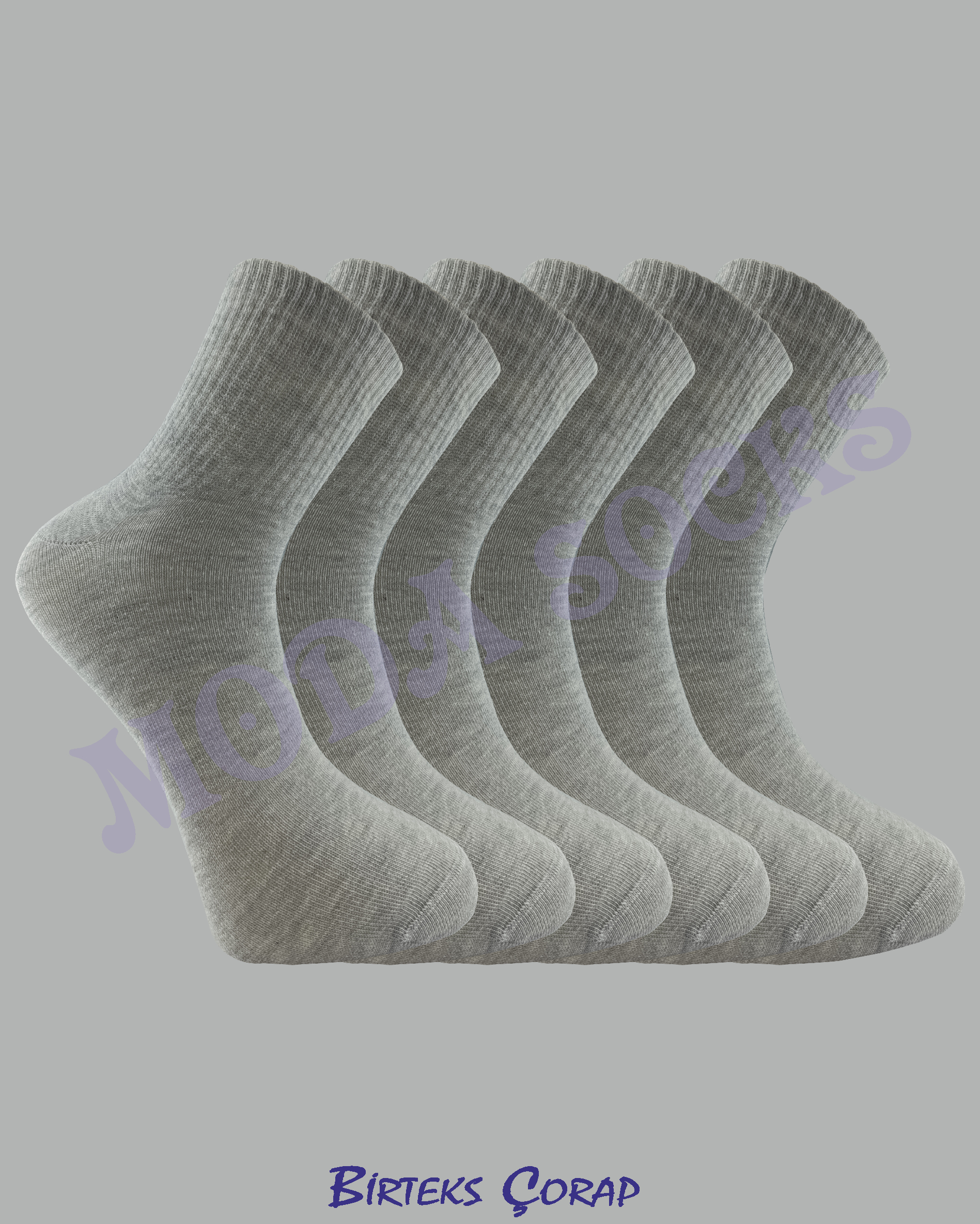 6'lI dikişsiz penye kokulu kısa basic çorap