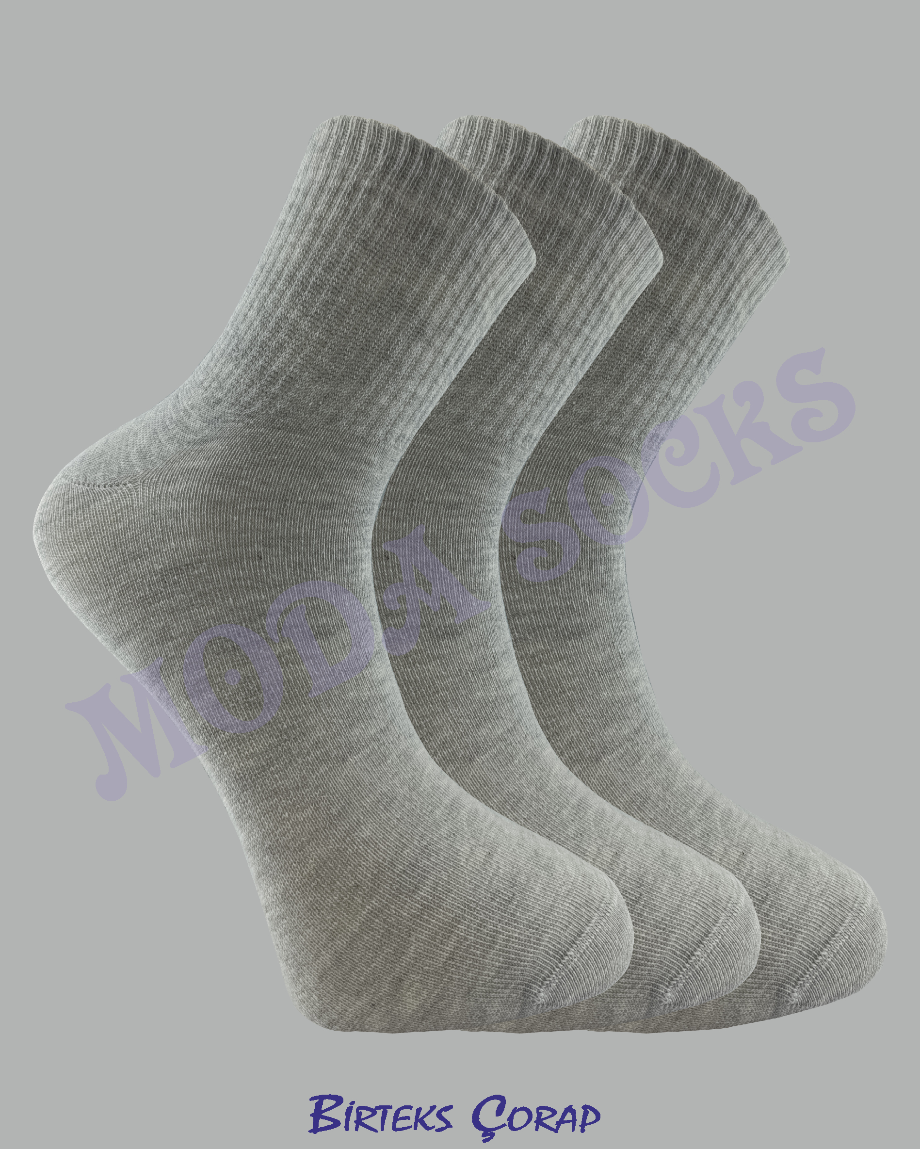 3'Lü dikişsiz penye kokulu kısa basic çorap