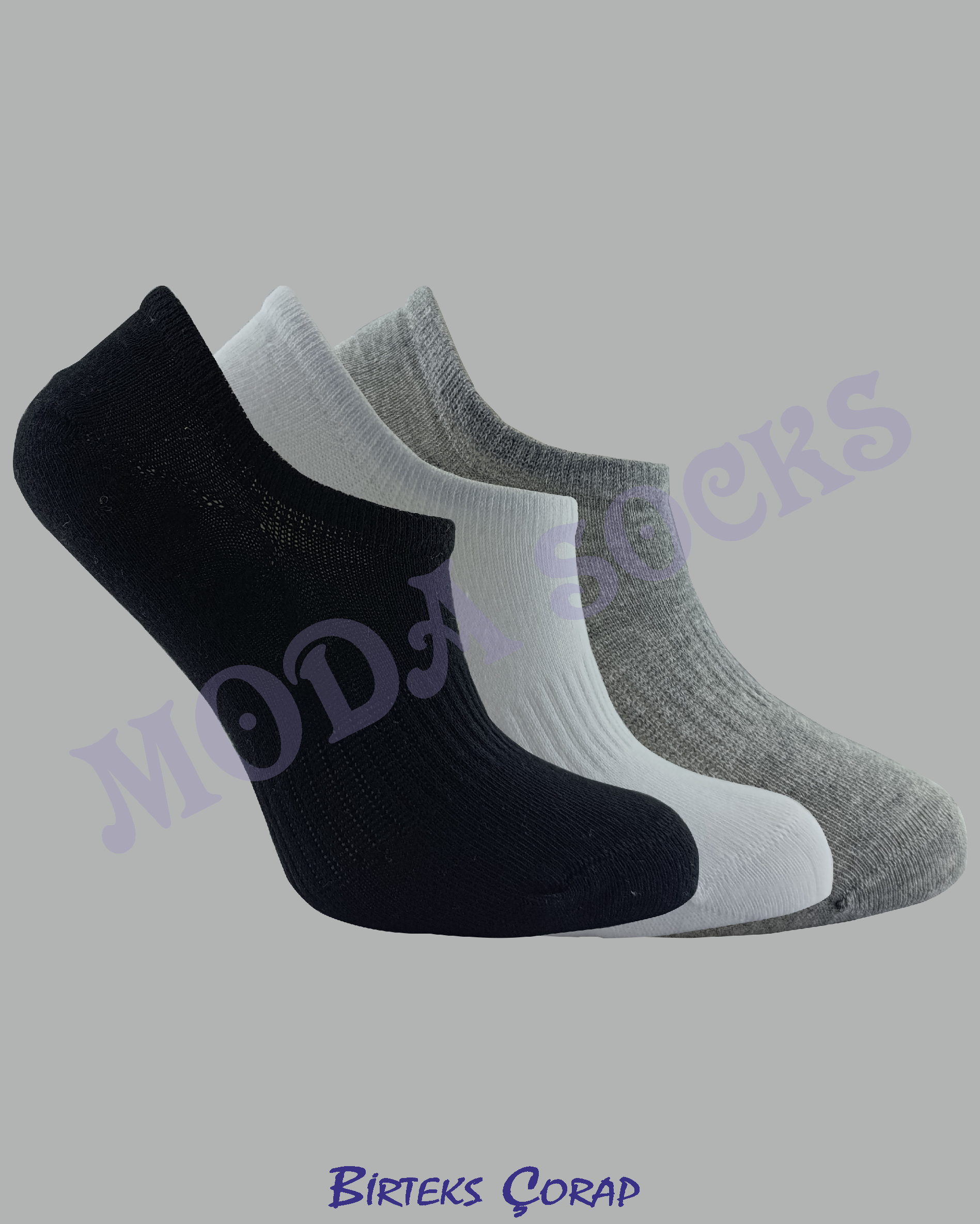 Sneakers 3 çift pamuklu çorap