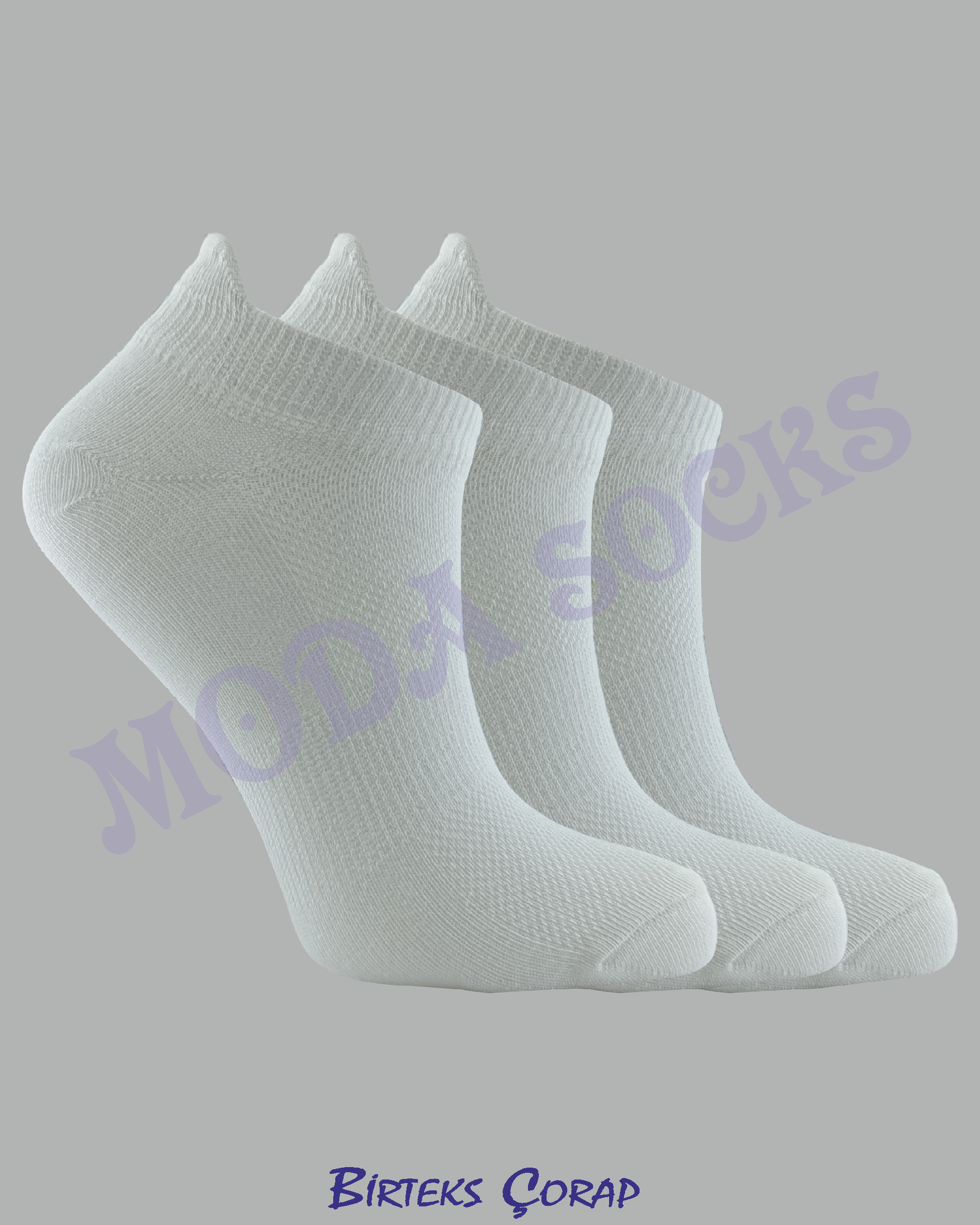 Sneakers 3 çift pamuklu çorap