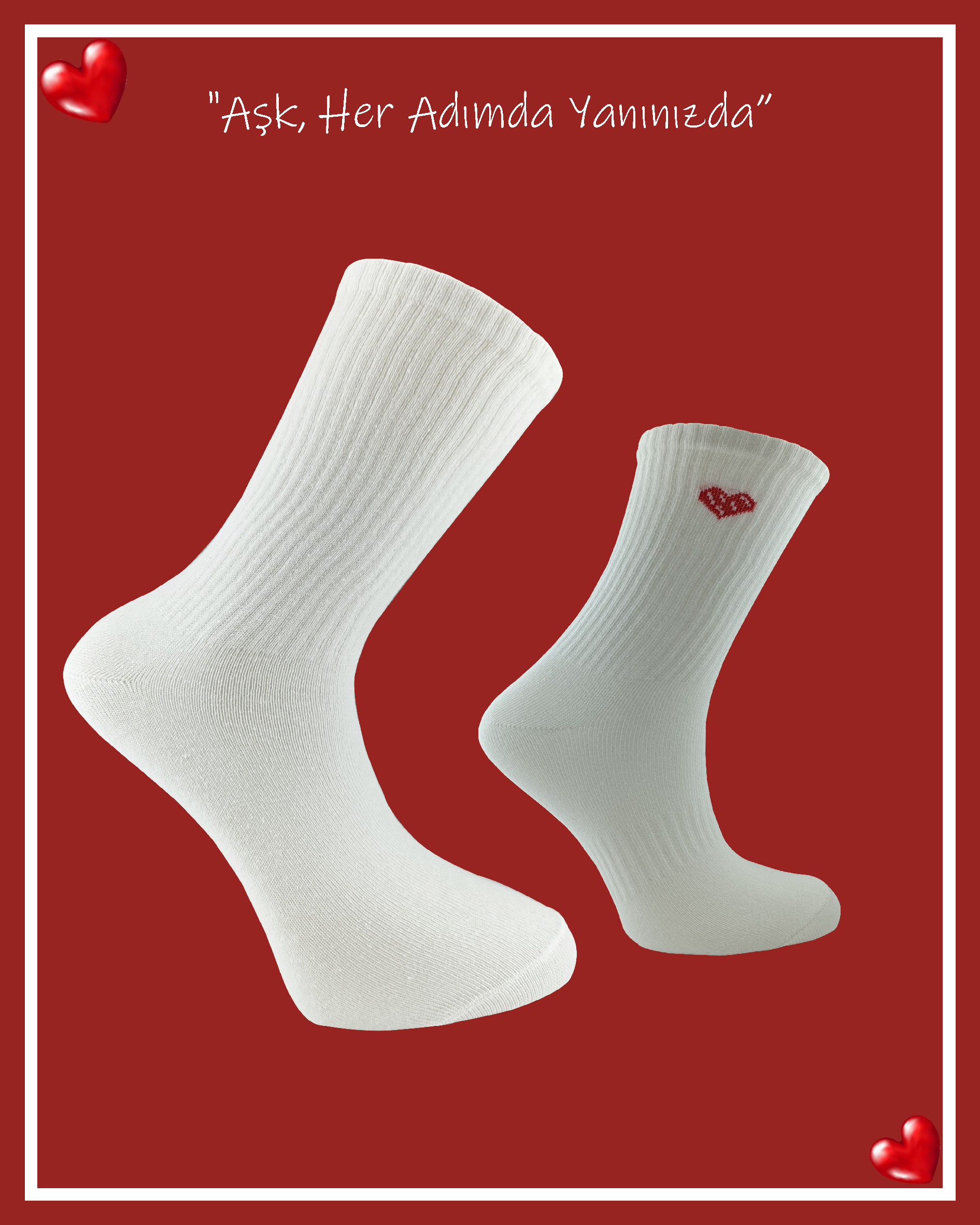 Sevgililer Gününe Özel 2 Çift Çorap