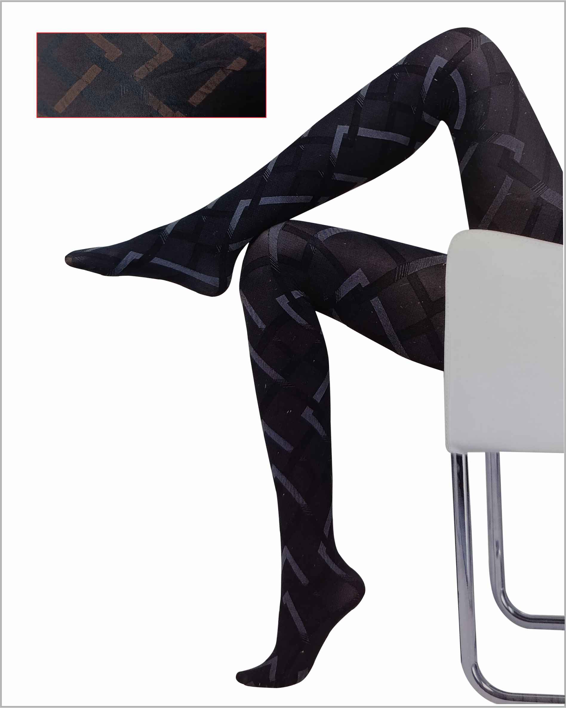 Stella Desenli 40 Den Kilotlu Çorap KESTANE Beden-M