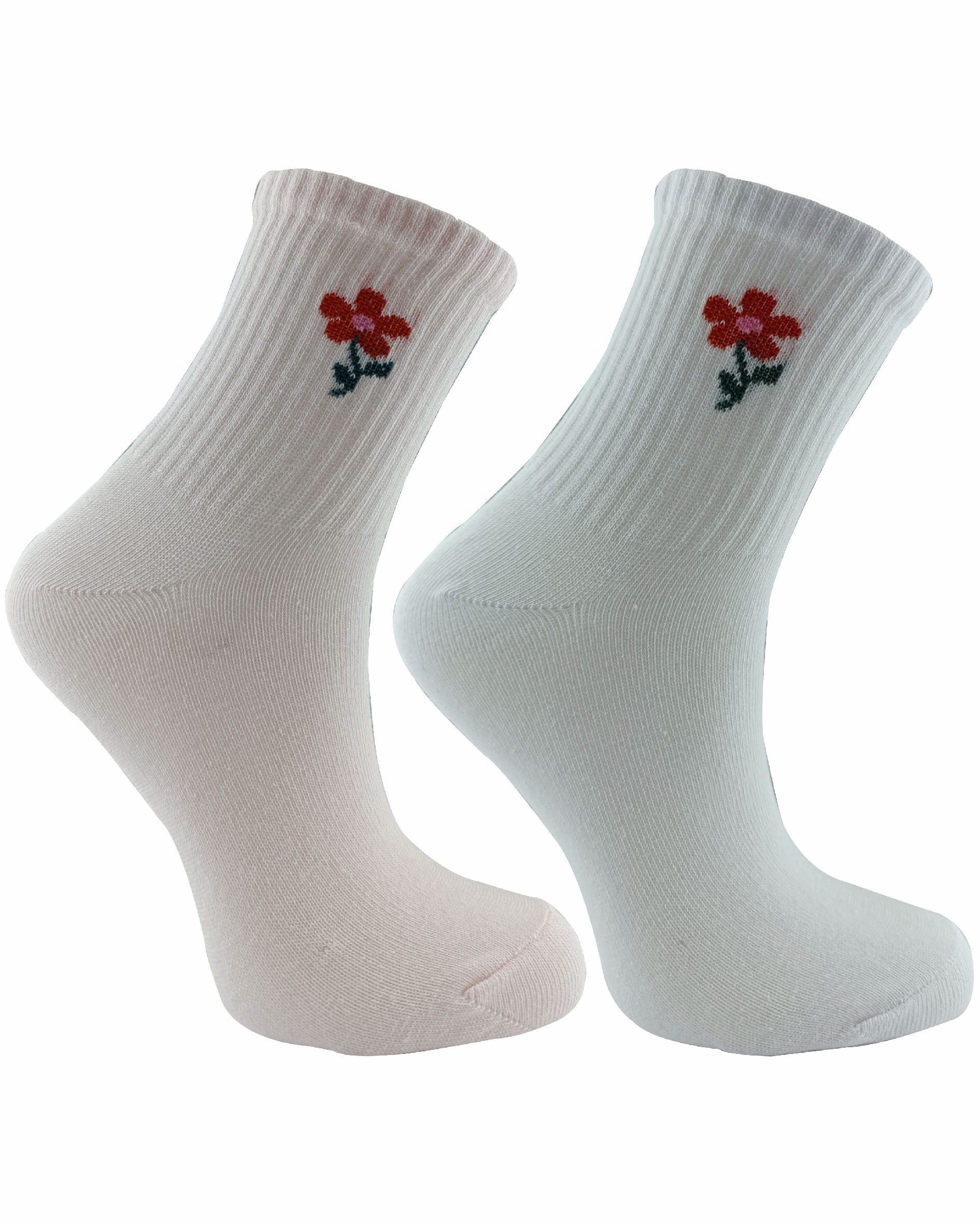 2 Çift Çiçekli spor ve Antrenman kolej çorap