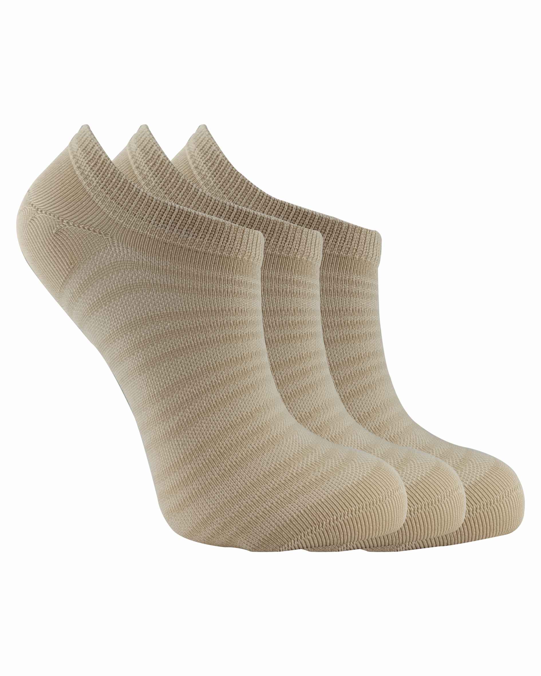 Sneakers 3 Çift Bej Kadın Çorap